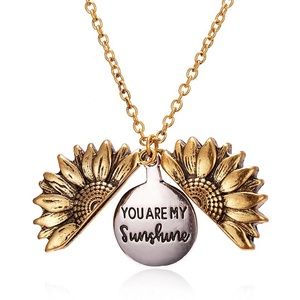 Layered YOU ARE MY SUNSHINE Sunflower Necklace